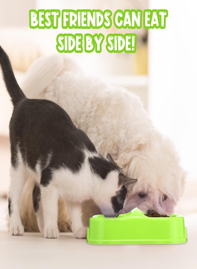 Hsei 12 Pieces Plastic Cat Dog Food Water Bowl Set Double Pet Dog Food Bowl for Kennel Cattery Small Medium Size Cats Puppies, 3 Assorted Colors - Image 5